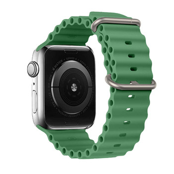 SILICONE LOOP SZíJ, APPLE WATCH 42/44/45/49 Készülékhez, DESIGN 1 Green