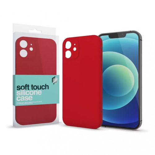 Apple iPhone 13 készülékhez Soft Touch Silicone Case Slim piros 