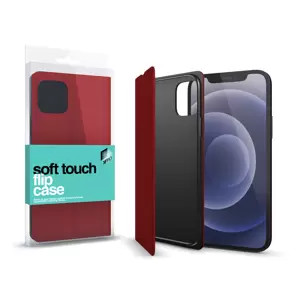 Apple iPhone 13 készülékhez Soft Touch Flip Case piros