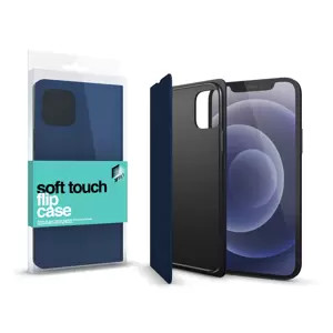 Apple iPhone 13 készülékhez Soft Touch Flip Case sötétkék 