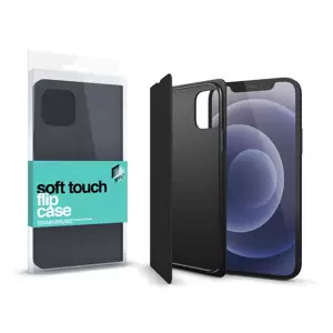 Apple iPhone 13 készülékhez Soft Touch Flip Case fekete 