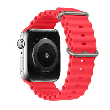 SILICONE LOOP SZíJ, APPLE WATCH 42/44/45/49 Készülékhez, DESIGN 1 RED